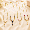 Klitz Fancy Stainless Steel Crystal Stone Designer Necklace Set (Pack of 12)