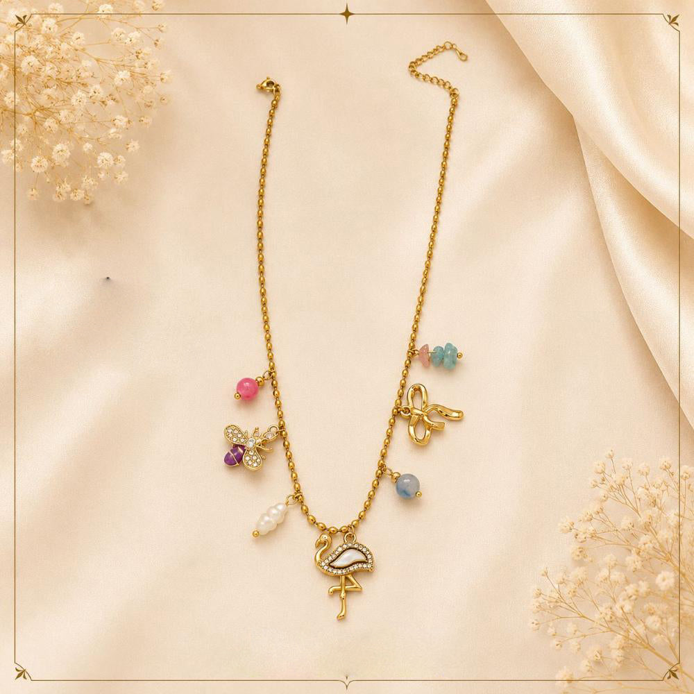 Klitz Fancy Stainless Steel Designer Necklace Set (Pack of 12)