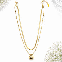 Klitz Premium Stainless Steel Herringbone Heart Shape Chain Necklace 