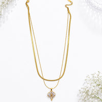Klitz Premium Stainless Steel Herringbone And Beaded Chain Necklace 
