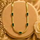 Klitz Premium Stainless Steel Herringbone Crystal Chain Necklace 