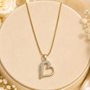 Klitz Premium Stainless Steel Heart Shape Austrian Chain Necklace 