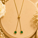Klitz Premium Stainless Steel Herringbone Crystal Chain Necklace 