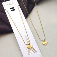 Klitz Stunning Gold Plated Austrian Stone Heart Chain Pendant