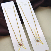 Klitz Premium Stainless Steel Butterfly Shape Crystal Chain Necklace 