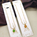 Klitz Premium Stainless Steel Crystal Stone Chain Necklace 