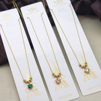 Klitz Premium Stainless Steel Crystal Stone Chain Necklace 