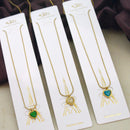 Klitz Stunning Gold Plated Austrian Stone Heart Chain Pendant