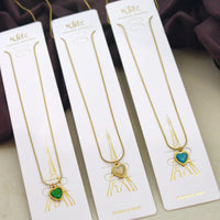 Klitz Stunning Gold Plated Austrian Stone Heart Chain Pendant