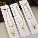 Klitz Premium Stainless Steel Crystal Stone Chain Necklace 