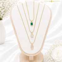 Klitz Stunning Gold Plated Stainless Steel Crystal Stone Chain Pendant