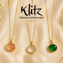 Klitz Stunning Gold Plated Crystal Stone Chain Pendant