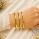 Klitz Gold Polish Designer Bangles Set 