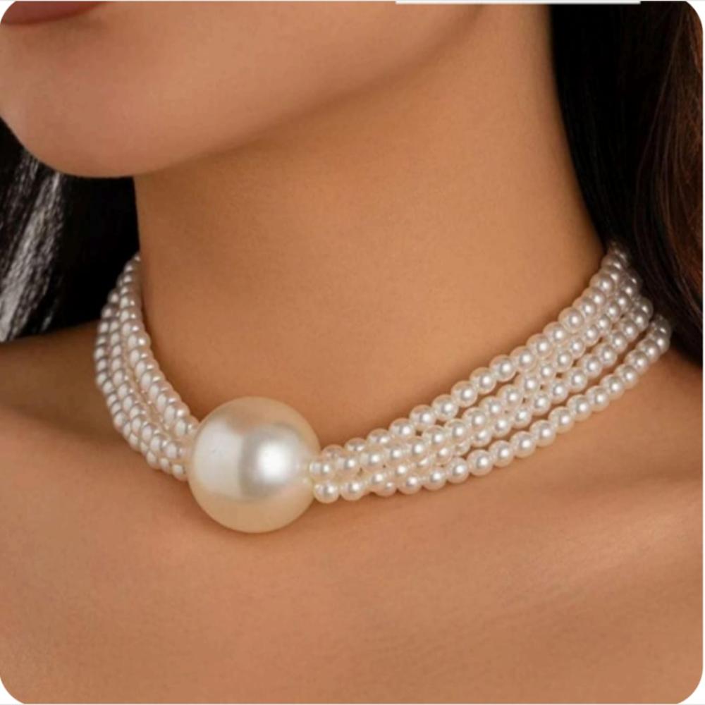Dhirish International Classic Pearl Jewellery Necklace