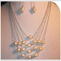 Dhirish International Classic Pearl Jewellery Necklace Set