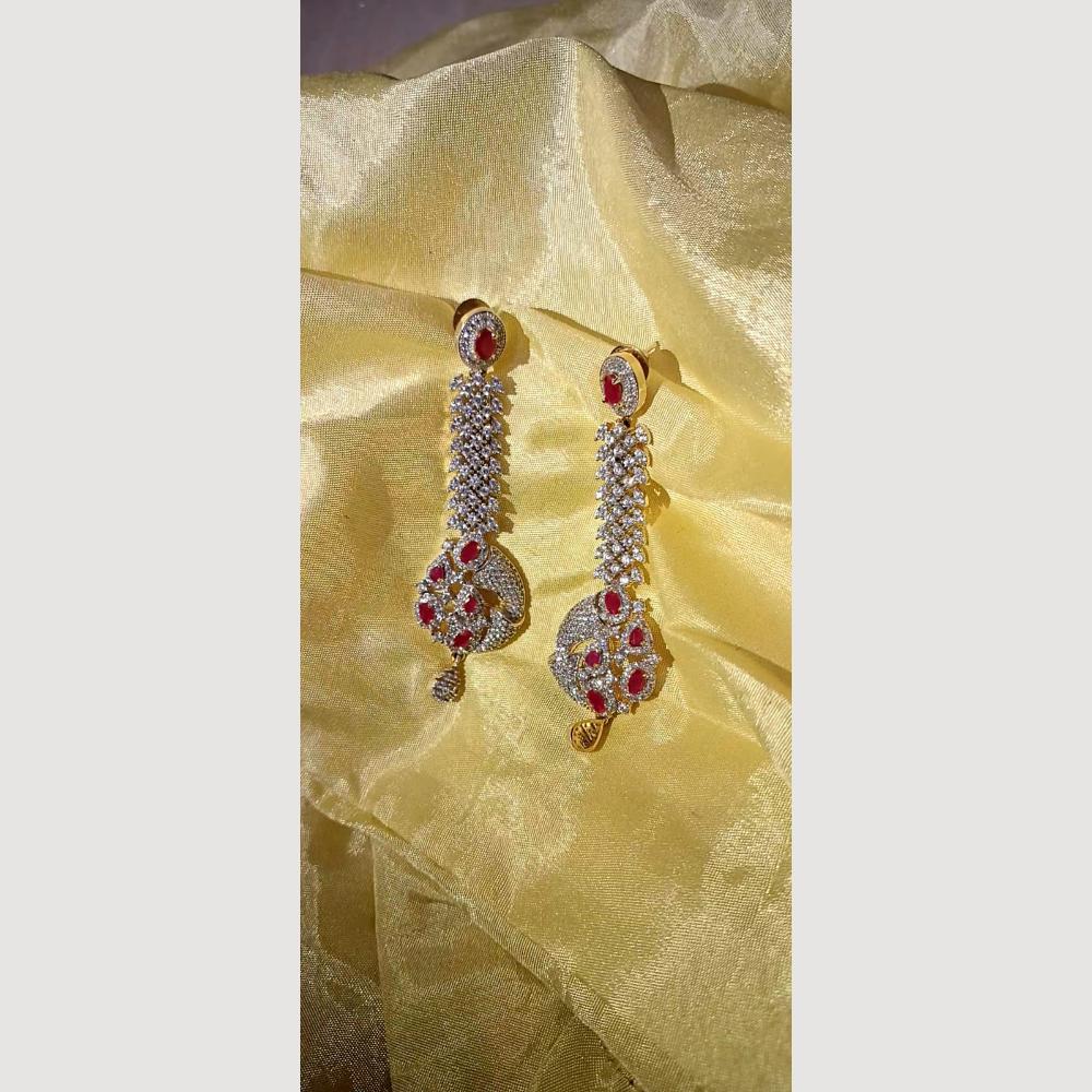Dhirish International Sparkling American Diamond Dangler Earrings