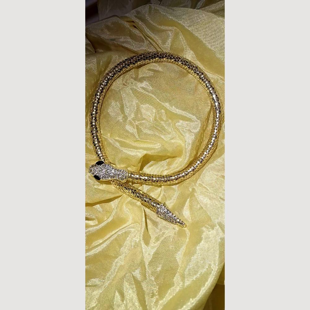 Dhirish International Collection Stylish 2 Tone Snake Pattern Bracelet