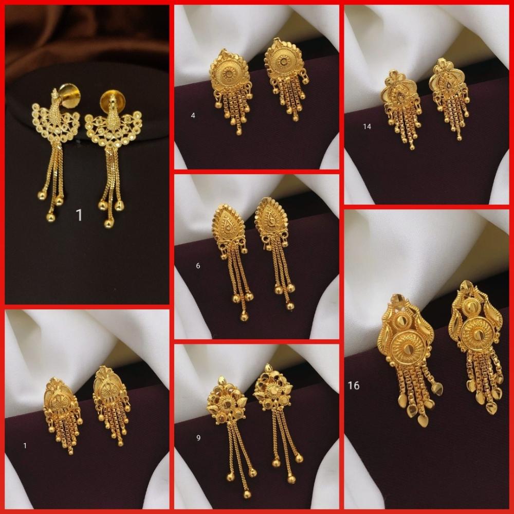 Dhirish International Regal Shine Gold Plated Dangler Earring Combo Set