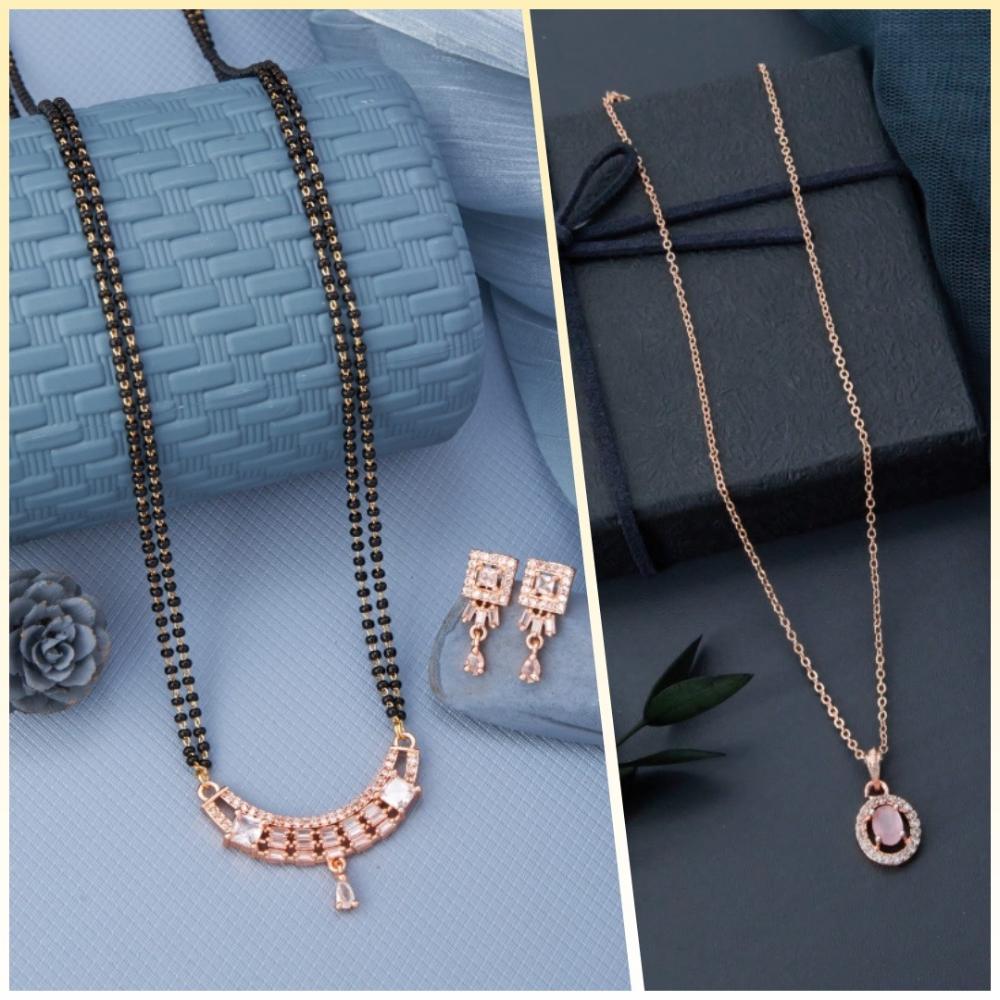 Dhirish International Elegant Ensemble American Diamond Combo Set