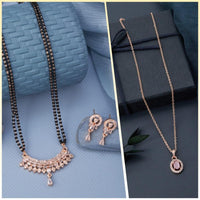 Dhirish International Elegant Ensemble American Diamond Combo Set