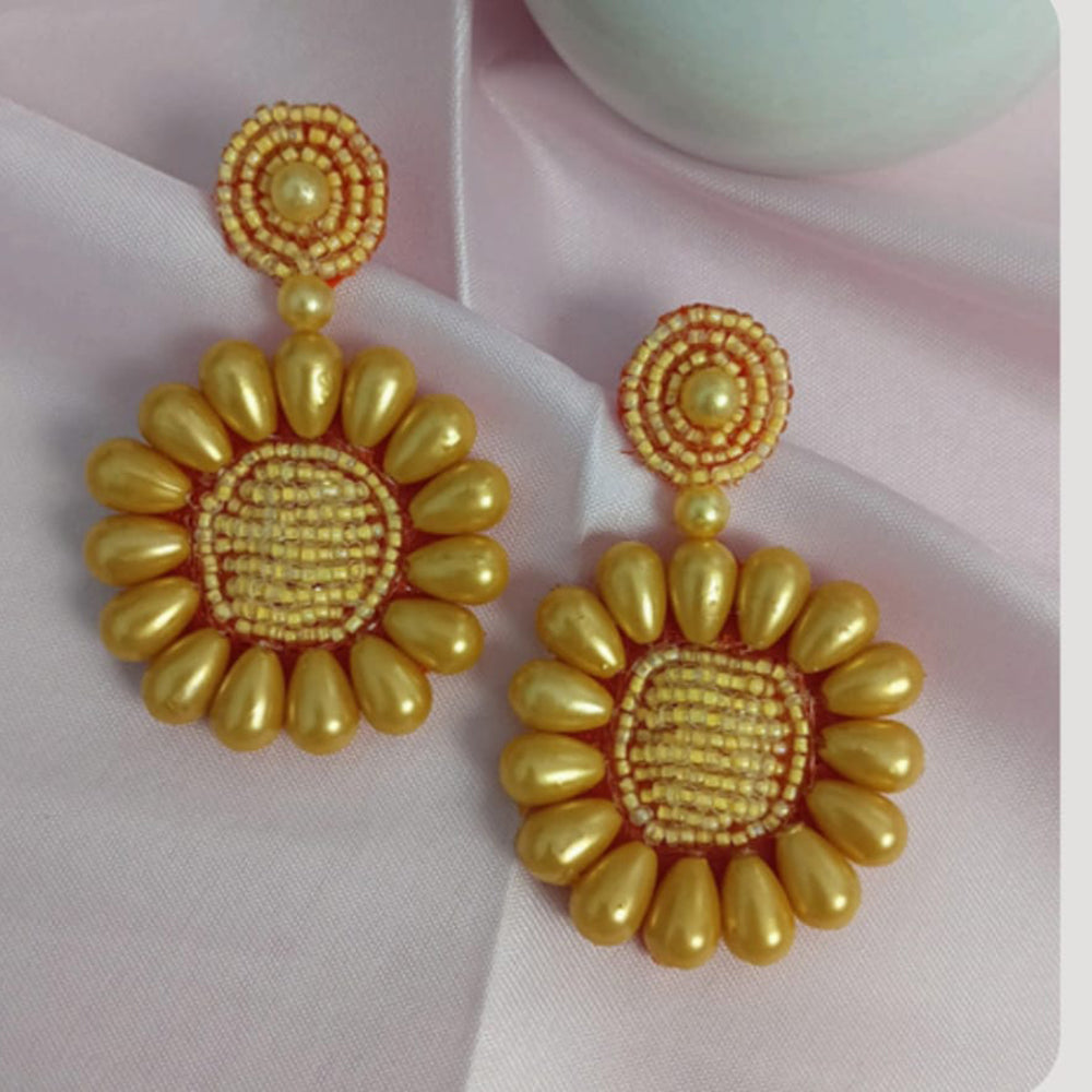 Dhirish International Pearl Flower Design Dangler Earrings