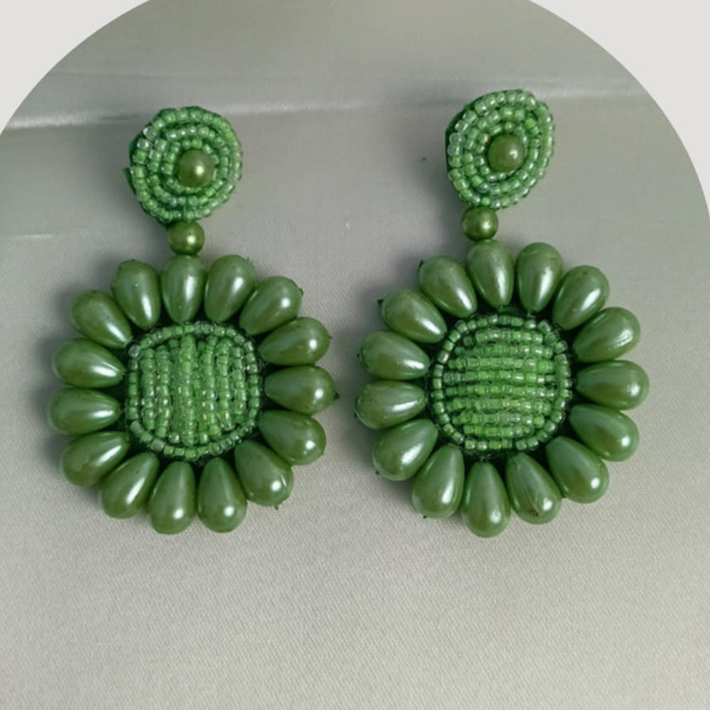 Dhirish International Pearl Flower Design Dangler Earrings