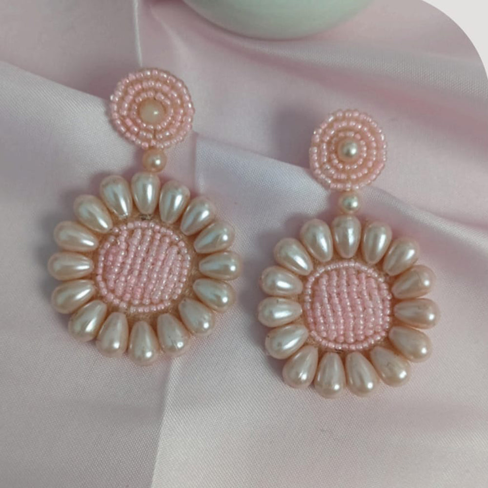 Dhirish International Pearl Flower Design Dangler Earrings