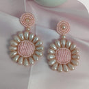 Dhirish International Pearl Flower Design Dangler Earrings