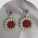 Dhirish International Pearl Flower Design Dangler Earrings