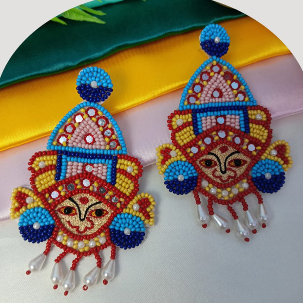 Dhirish International Devi Shringar Beadwork Elegance Dangler Earrings