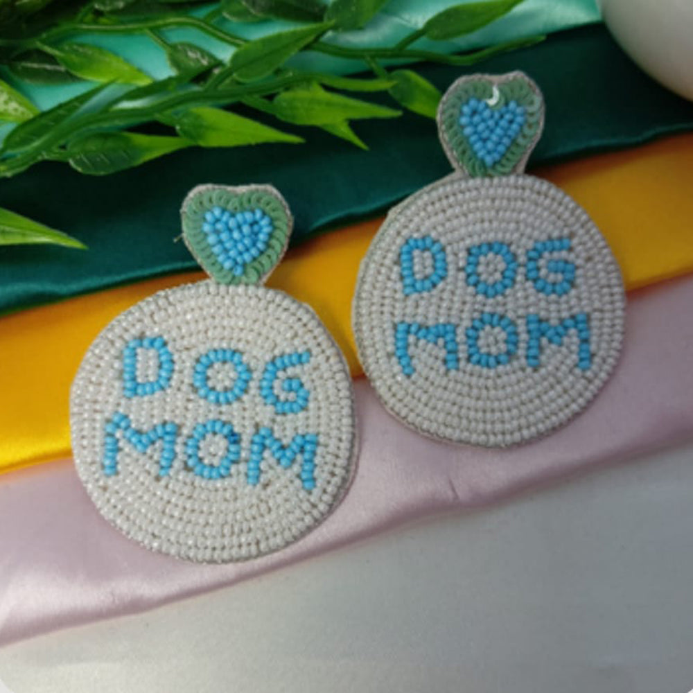 Dhirish International Dog Mom Beads Dangler Earrings