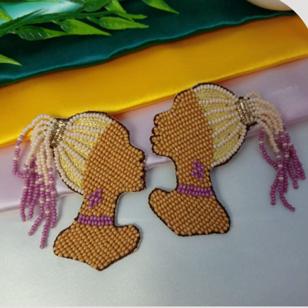 Dhirish International Iconic Braided Beauty Bead Earrings