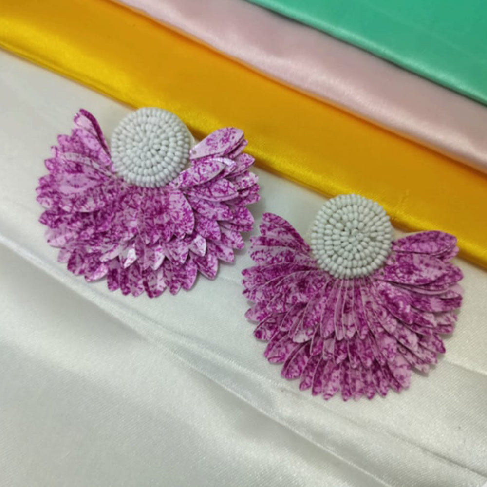 Dhirish International Floral Petal Charm Beads Earrings