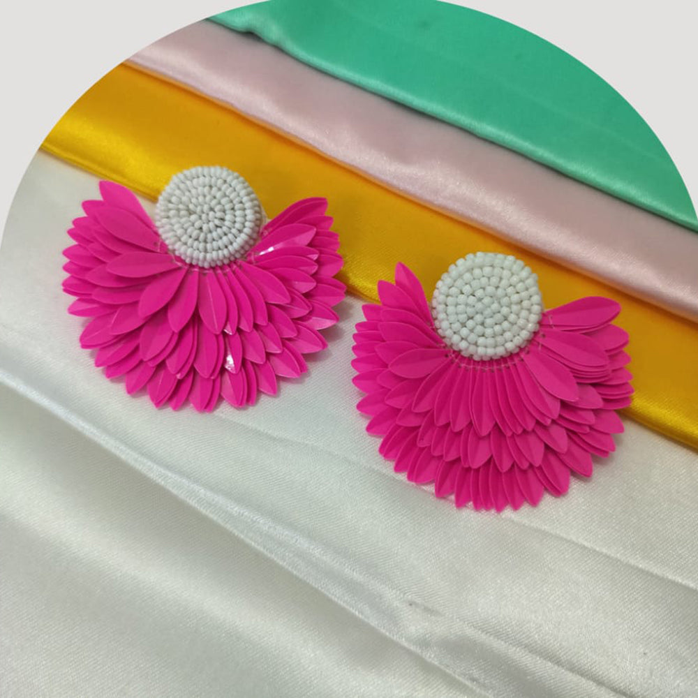 Dhirish International Floral Petal Charm Beads Earrings