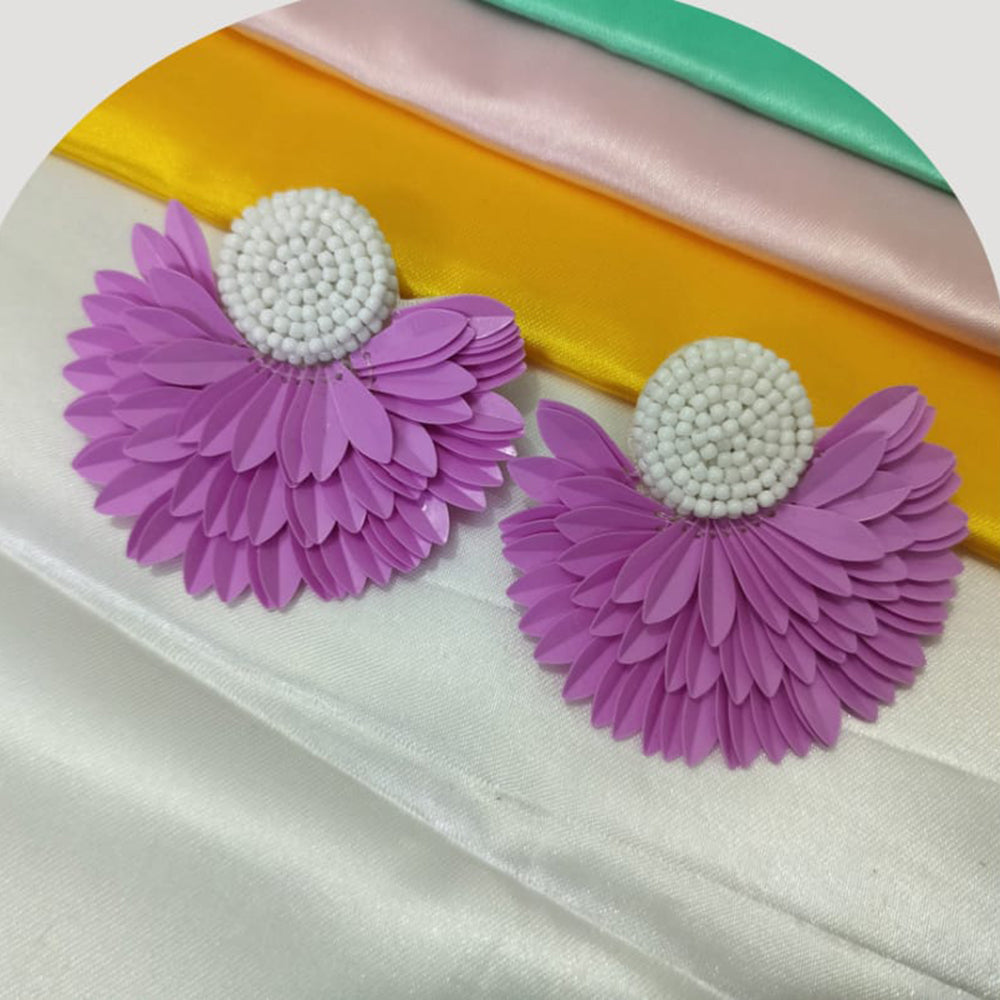 Dhirish International Floral Petal Charm Beads Earrings