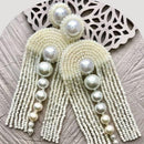 Dhirish International Ethnic Pearl And Beads Dangler Earrings