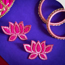 Dhirish International Floral Lotus Design Beads Earrings