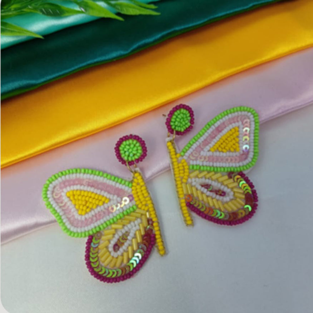 Dhirish International Butterfly Design Beads Earrings