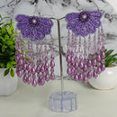 Dhirish International Ethnic Floral Pearl And Beads Dangler Earrings