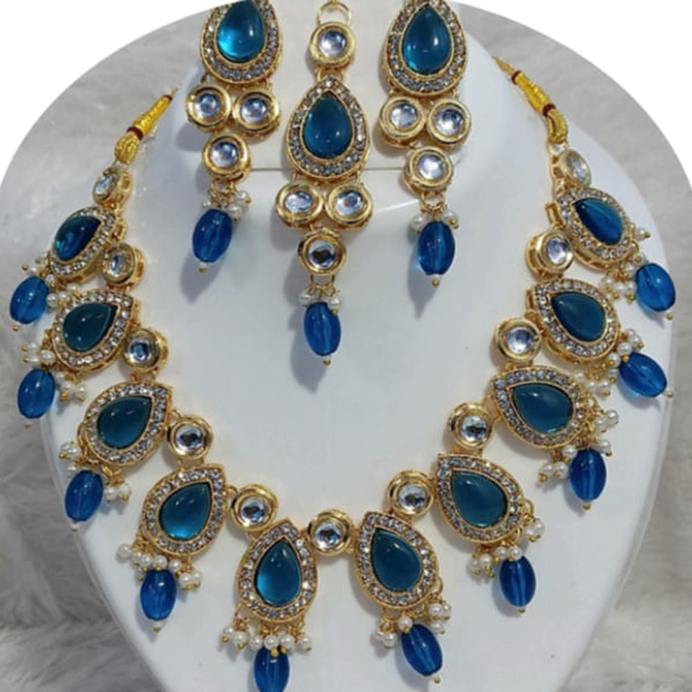 Dhirish International Royalty Glam Pota Kundan And Pearl Necklace Set