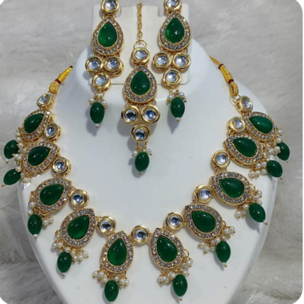 Dhirish International Royalty Glam Pota Kundan And Pearl Necklace Set