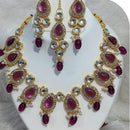 Dhirish International Royalty Glam Pota Kundan And Pearl Necklace Set