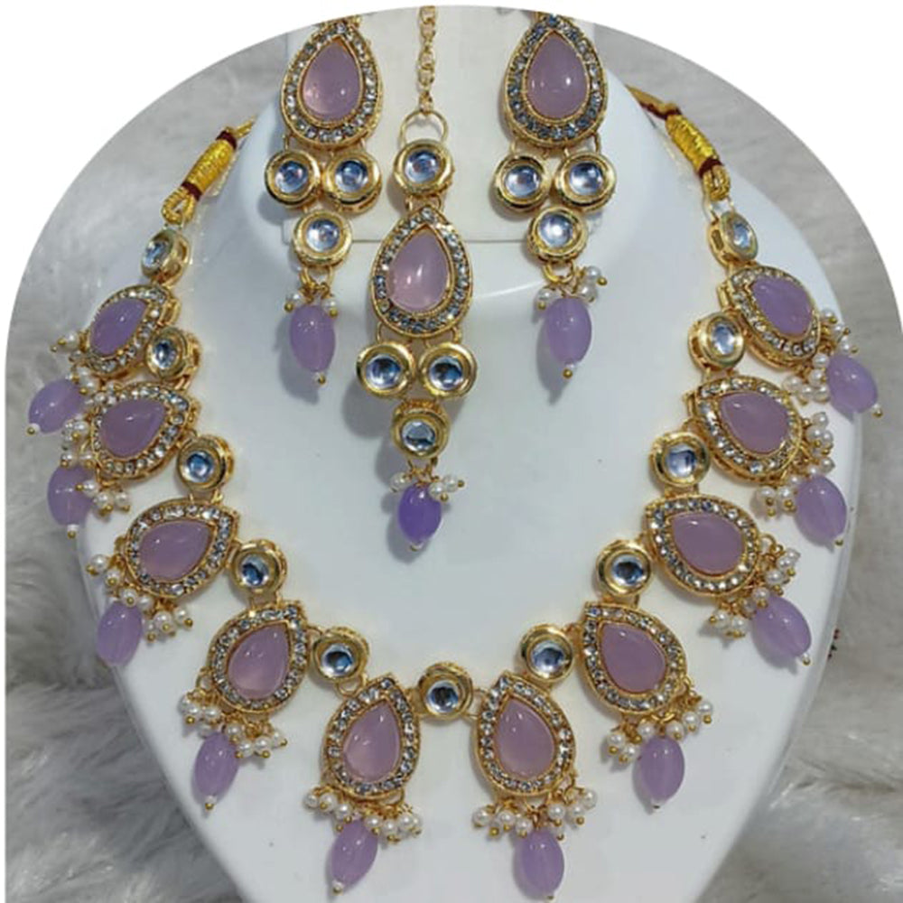 Dhirish International Royalty Glam Pota Kundan And Pearl Necklace Set