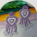 Dhrish International Graceful Purple & White Pearl Dangle Earrings