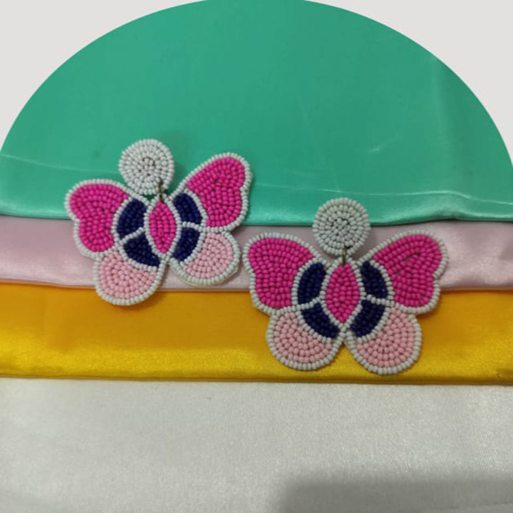 Dhrish International Vibrant Handmade Multi Color Butterfly Dangler Earrings