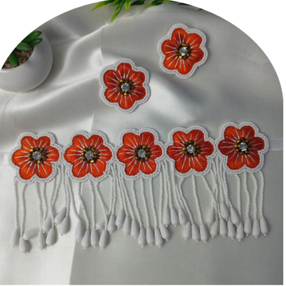 Dhirish International Classic Pearl Floral Choker Necklace Set