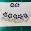 Dhirish International Classic Pearl Floral Choker Necklace Set