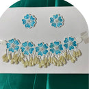 Dhirish International Classic Pearl Floral Choker Necklace Set