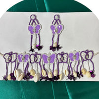 Dhirish International Butterfly Charm Pearl And Shell Choker Necklace Set