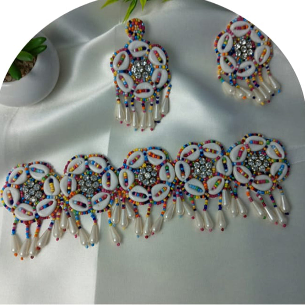 Dhirish International Pearl And Shell Choker Necklace Set